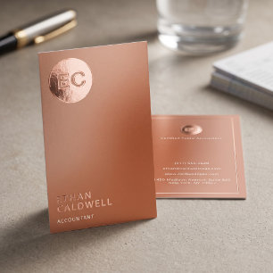 Modern Minimal Monogram Foil Business Cards