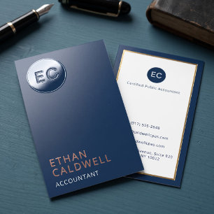 Modern Minimal Monogram Foil Spot Gloss Business Cards
