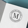 Modern minimal monogram from the library of book self-inking stamp