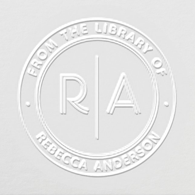 Modern Minimal Monogram From the Library of Embosser (Design)