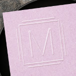 Modern minimal monogram initial double border embosser<br><div class="desc">Modern monogram embosser featuring your monogram initial in a modern,  sans-serif font inside a double border.</div>