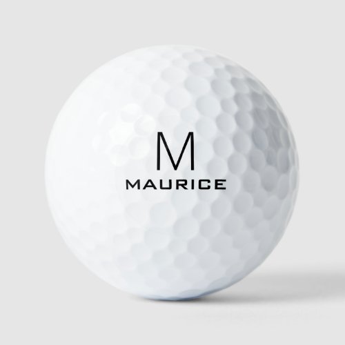 Modern minimal monogram initial golf balls