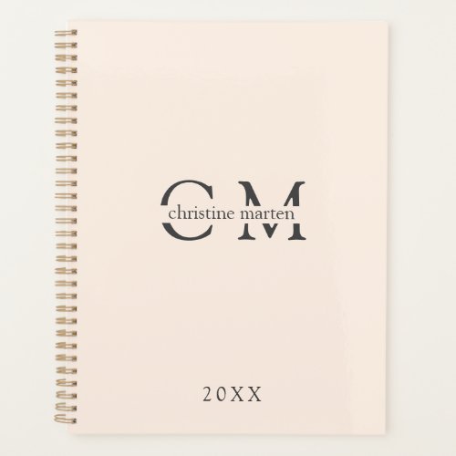 Modern minimal monogram initials Planner