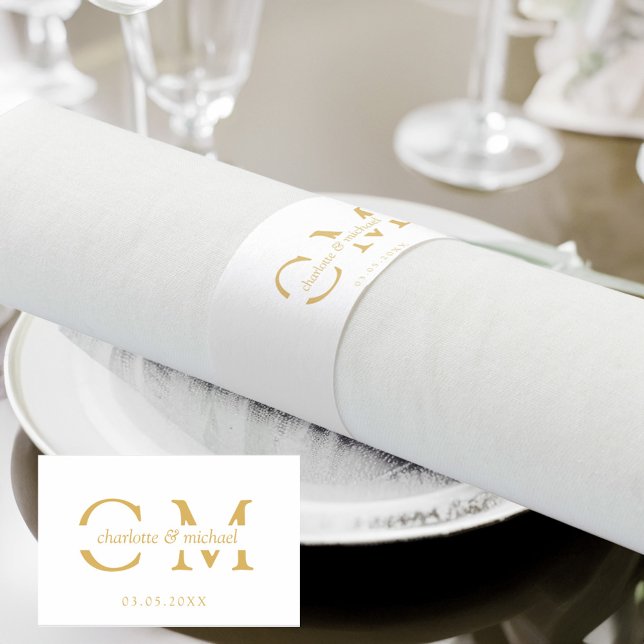 Modern minimal monogram napkin bands (Creator Uploaded)