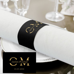 Modern minimal monogram napkin bands