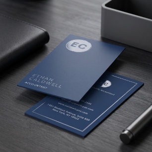 Modern Minimal Monogram Raised Spot UV Business Card