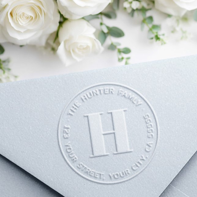 Modern minimal monogram return address embosser (Modern minimal monogram return address embosser)