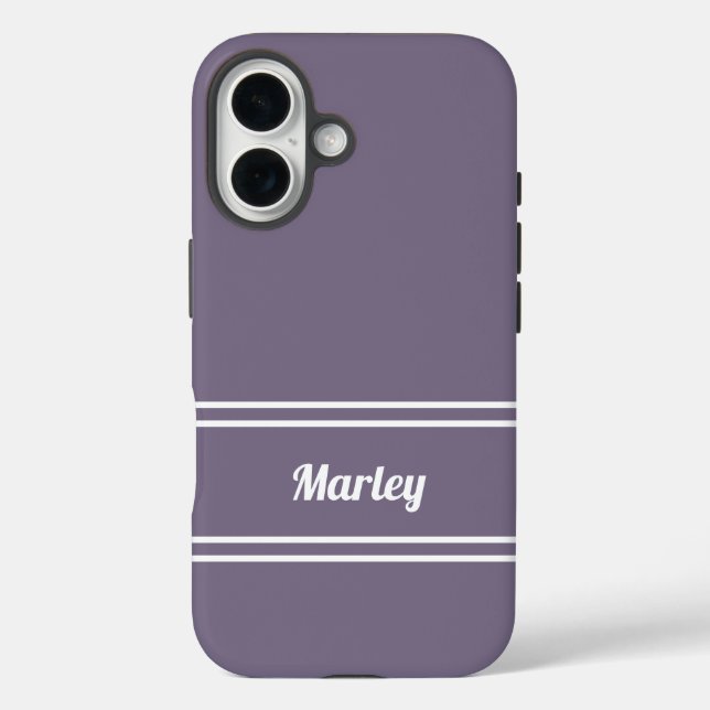 Modern Minimal Monogram Script Template Purple Case-Mate iPhone Case (Back)