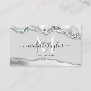 Modern Minimal Monogram Simple QR CODE Business Ca Business Card