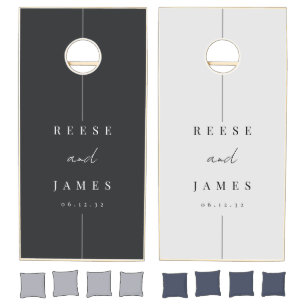 Modern Minimal Monogram Wedding Cornhole Set