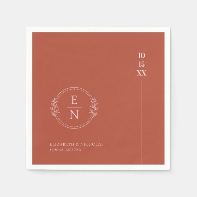 Modern Minimal | Monogram Wedding Napkins (Front)