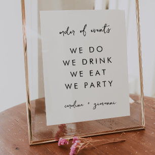 Modern Minimal   Monogram Wedding Welcome Poster