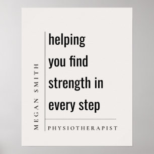 Modern Minimal Motivational Physiotherapist Gift Poster