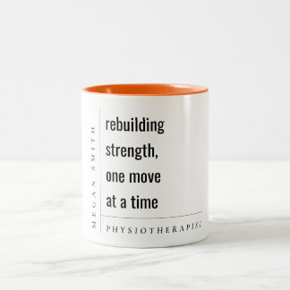 Modern Minimal Motivational Physiotherapist Gift Two-Tone Coffee Mug