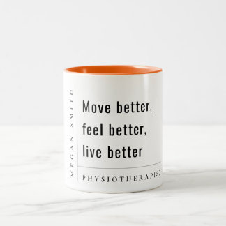 Modern Minimal Motivational Physiotherapist Gift Two-Tone Coffee Mug