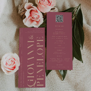 Modern Minimal Mulberry Wedding Details & Invitation