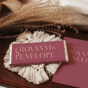 Modern Minimal   Mulberry Wedding Hershey Bar Favors