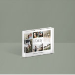 Modern minimal multi 7 photo family elegant block<br><div class="desc">Modern minimal simple personalized family multi 7 photo Christmas holiday gift home decor tray design. Simple,  clean elegant minimal design. Ideal for mom,  dad,  sister,  brother,  husband,  wife,  aunty,  uncle,  grandma,  grandpa,  granddad birthday,  christmas,  anniversary,  mothers day,  fathers day.</div>