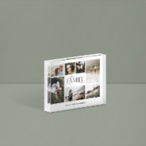 Modern minimal multi 7 photo family elegant block
