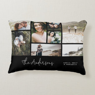 Modern minimal multi 8 photo best friends elegant accent pillow