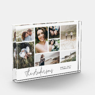 Modern minimal multi 8 photo best friends elegant block