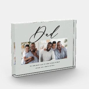 Modern minimal multi photo script dad gift
