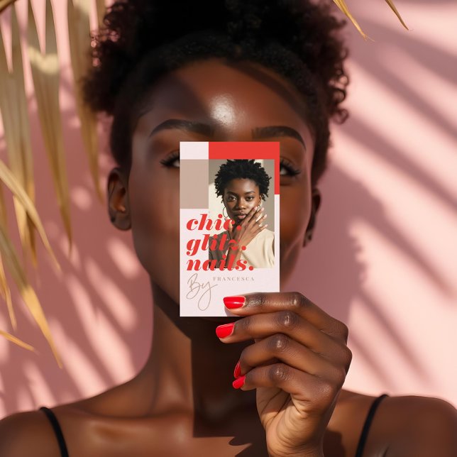 Modern Minimal Nail Beauty Salon Business Photo Card (Modern Minimal Nail Beauty Salon Business Photo Business Card)