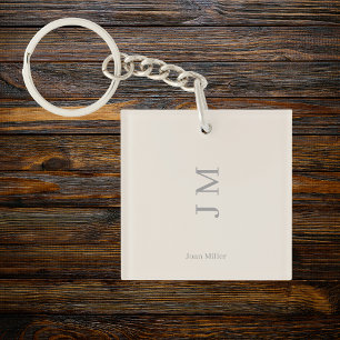 Modern Minimal Name & Initials Keychain