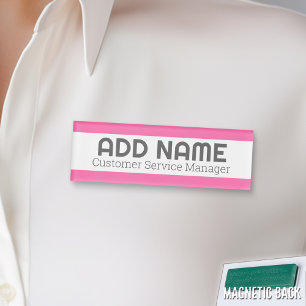 Modern Minimal Name Title Color Accent Employee Tag
