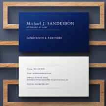 Modern minimal navy blue attorney at law