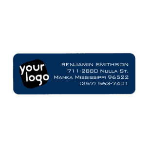     Modern Minimal Navy Blue Custom Return Address Label