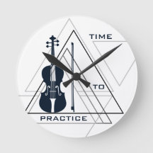 Modern Minimal Navy Blue & White Violin Designer