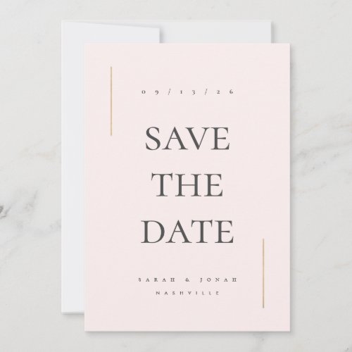 Modern Minimal Non Photo  Save The Date