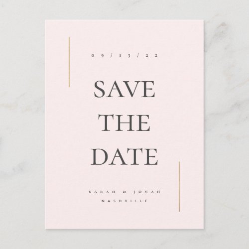 Modern Minimal Non Photo Save the Date Announcement Postcard