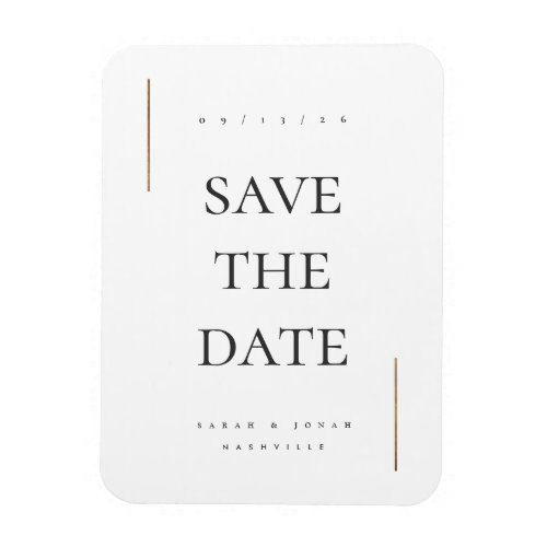 Modern minimal non photo save the date magnet