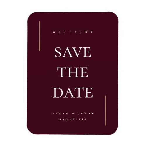 Modern Minimal Non Photo Save the Date Magnet