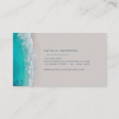Modern minimal ocean beach typography chic business card (Back)