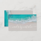 Modern minimal ocean beach typography chic business card (Front/Back)