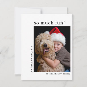Modern Minimal “Oh What Fun” Holiday Photo Card