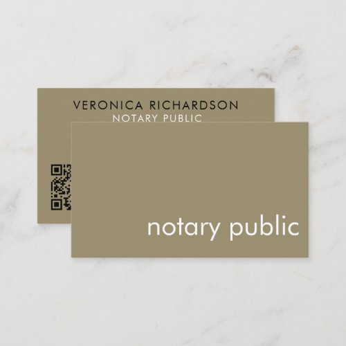 Modern Minimal Olive Green Professional Notary  Business Card