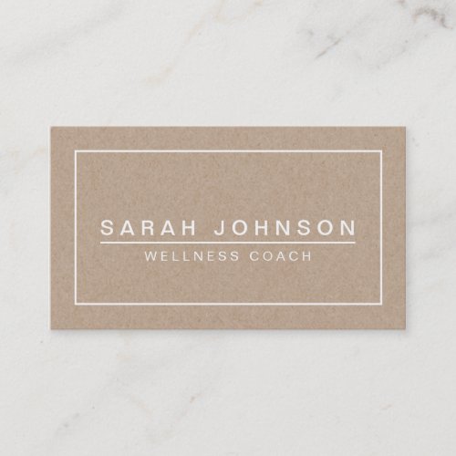 MODERN  MINIMAL ON BEIGE KRAFT PAPER EFFECT BUSINESS CARD