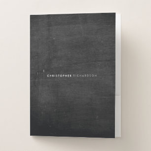 MODERN & MINIMAL on BLACK WOOD Pocket Folder