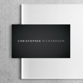 Modern & Minimal On Carbon Fiber Business Card by 1201am at Zazzle