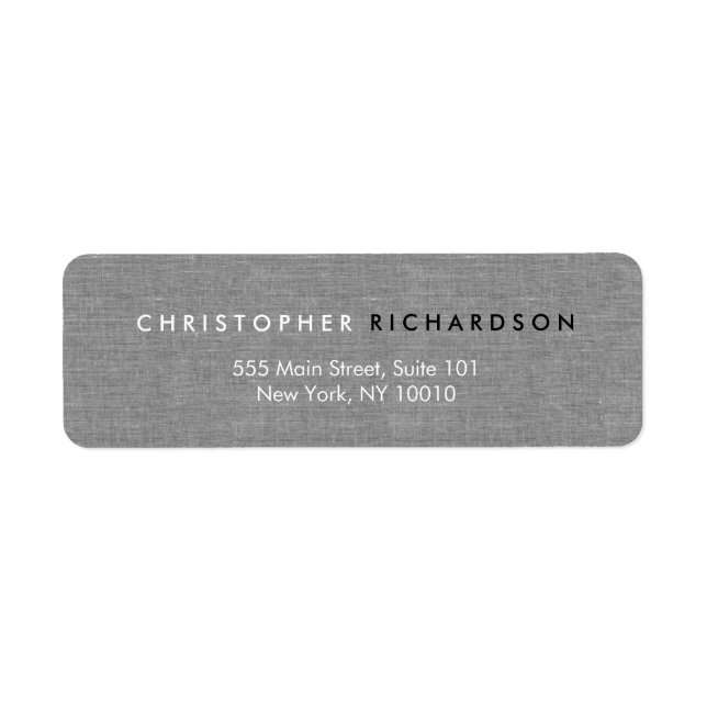 MODERN & MINIMAL on GRAY LINEN Label (Front)
