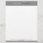 MODERN & MINIMAL on GRAY LINEN Letterhead<br><div class="desc">Coordinates with the MODERN & MINIMAL on GRAY LINEN Business Card Template by 1201AM. A professional & modern letterhead design with a faux gray linen header and footer graphic. © 1201AM CREATIVE</div>