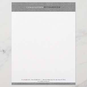 MODERN & MINIMAL on GRAY LINEN Letterhead