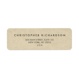 MODERN & MINIMAL on TAN CARDBOARD Address Label