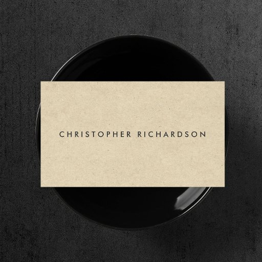 Customizable MODERN & MINIMAL on TAN CARDBOARD Business Card Template