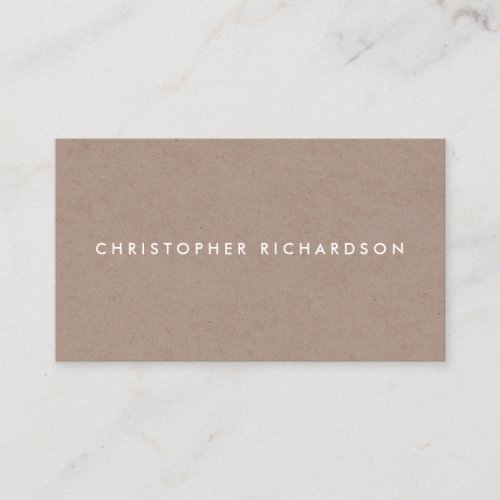 MODERN  MINIMAL on TAN CARDBOARD II Business Card