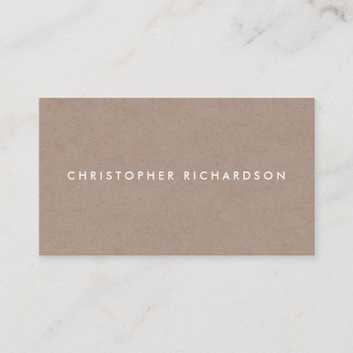 Customizable MODERN & MINIMAL on TAN CARDBOARD II Business Card